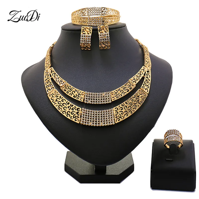 Zuodi Exquisite Dubai Gold Color Jewelry Set Wholesale Nigerian woman Wedding African Beads Brand | Украшения и аксессуары