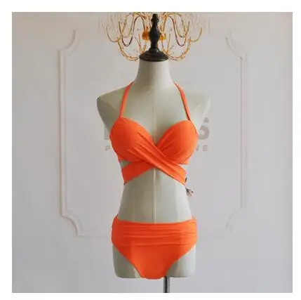 Разработан специально для беременных Для женщин-Европейская мода Средства ухода за кожей для похудения живота обтянутый из трех частей бикини Купальники для малышек Блузка для девочек - Цвет: Orange bikini