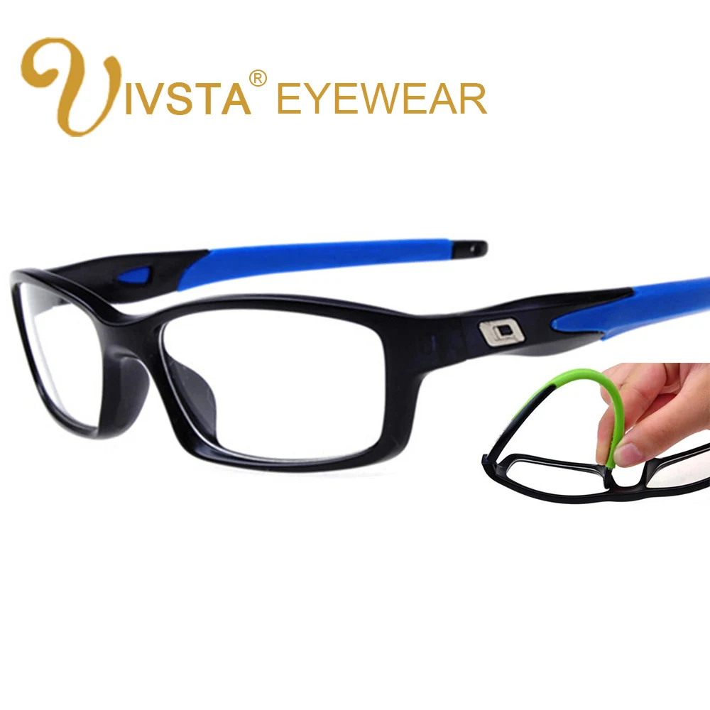 

IVSTA Korean Brand TR90 Men Cyele Eyeglasses Frame Flexbile Silicone Optical Frame Football Goggle 8026 Prescription Lenses