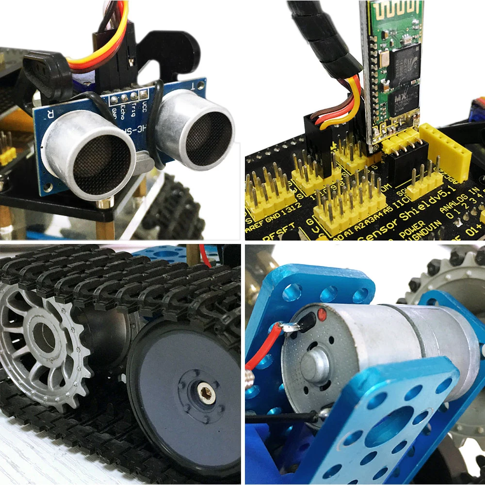  keyestudio Programabl Tank Robot for Arduino Starter Project Smart Car Kit with UNO R3+ Tutorial bo - 32880268739