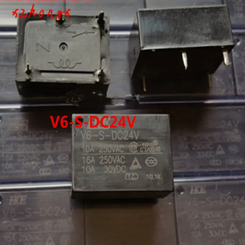 HKE V6-S-DC5V V6-S-DC12V V6-S-DC24V 4 Пина 10A 5VDC 12VDC 24VDC Мощность реле