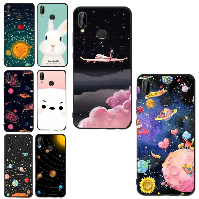 Silicone Coque for Huawei P Smart Pink Plane Cute Phone Accesorios Mate 10 P9 P8 P10 P20 Lite Case Skin Capa |