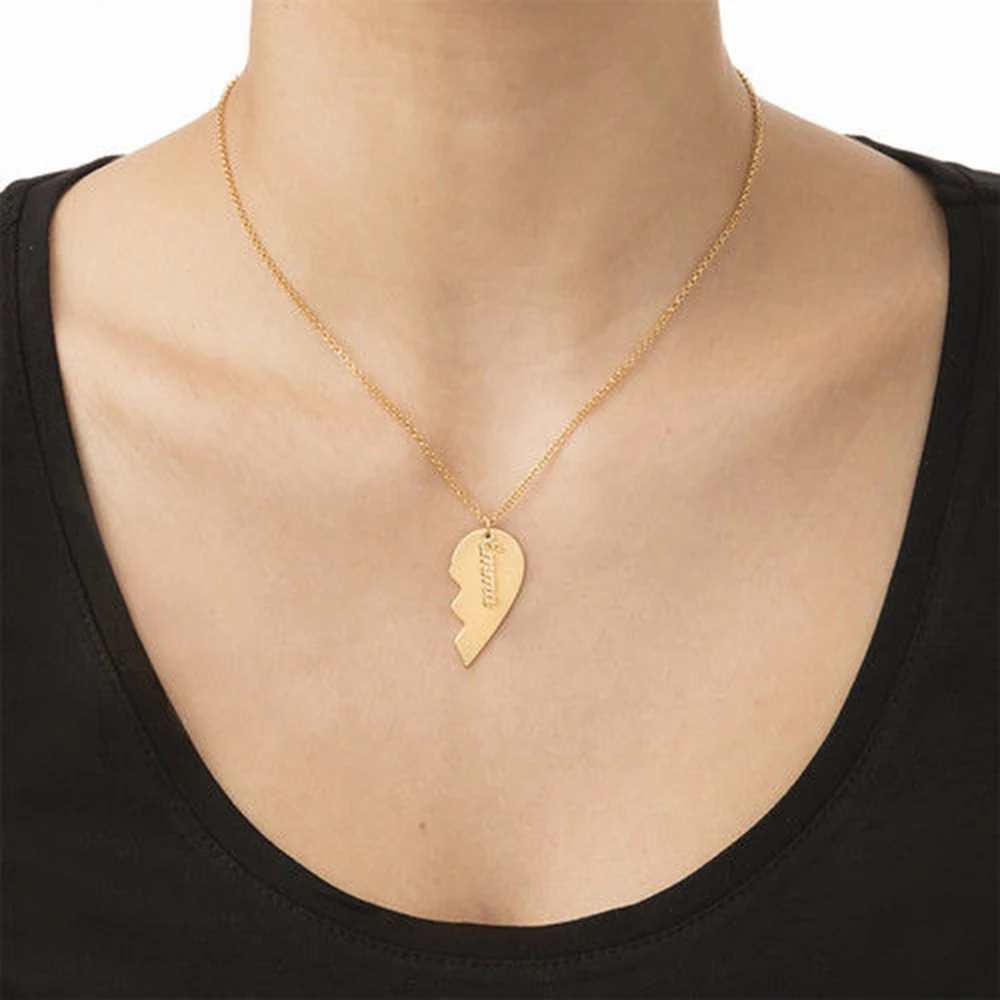 Heart Pendant Necklaces for Couple 
