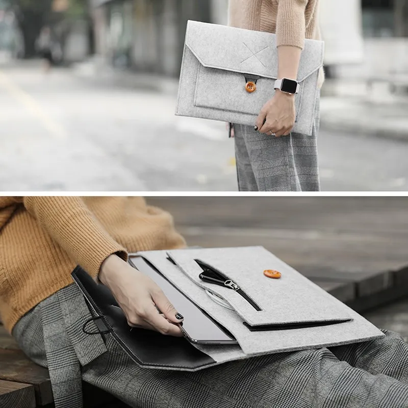 Фетровый чехол для ноутбука 14 15 6 16 дюймов Macbook Xiaomi air 13 Pro Retina 11 12 3 дюймов|Сумки и