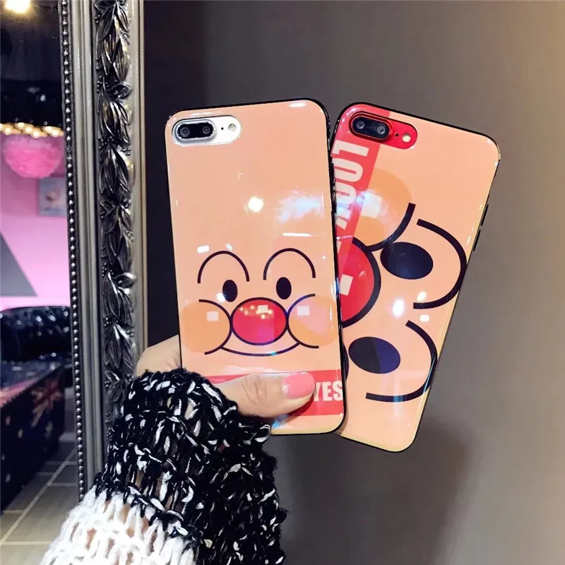 Мода милый мультфильм синий свет Anpanman джемы дядя Baikinman узор чехол для Iphone 6 6s 7 8 Plus X