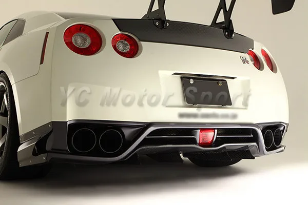2008-2014 Nissan R35 GTR CBA DBA Varis '13 Ver. Style Rear Under Skirt Diffuser Lip Kit CF Glossy Finish (39).jpg