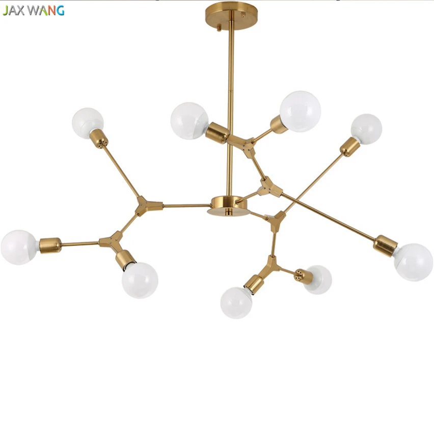 Jw_скандинавские Современные Простые Светодиодный люстры для столовой лампы филиал молекулярная Гостиная Одежда чайный магазин