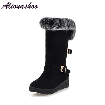 

Alionashoo Women boots non-slip waterproof winter mid calf snow boots women platform winter shoes with thick fur botas mujer