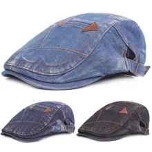 Мужские береты, головные уборы, джинсовый стильный узор, Newsboy, регулируемый головной убор для вождения, шапка для гольфа, CSHAT0390