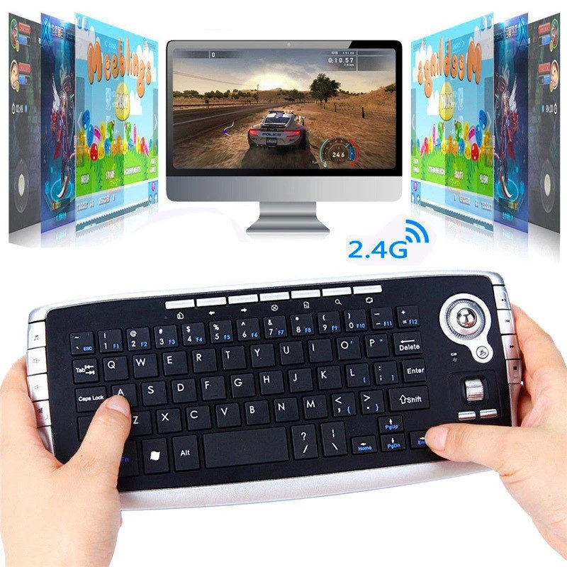 

Light Portable Wireless Trackball Mini keyboard 2.4g Wireless Mouse Keyboard In One For Laptop PC Computer Home Office Use