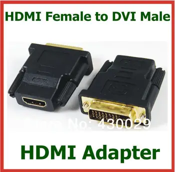 

100pcs HDMI Female to DVI Male Adapter Converter Connector for HDTV DVD LCD Gold Plated High Quality DHL