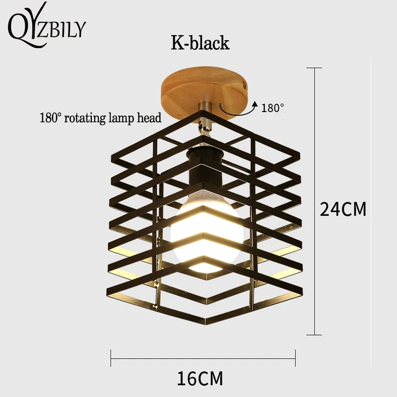 Потолочный светильник деревянный ручной вязки Железный светодиодный светильник e27для гостиной Внутреннее освещение Ванная комната Светильник ing светильники поверхностного монтажа
