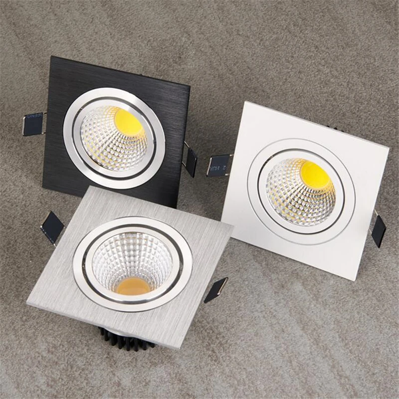 

7W 10W 15W Dimmable COB LED Downlight 110v 220v Spot LED DownLights Wholesale Dimmable cob LED Spot Recessed down lights