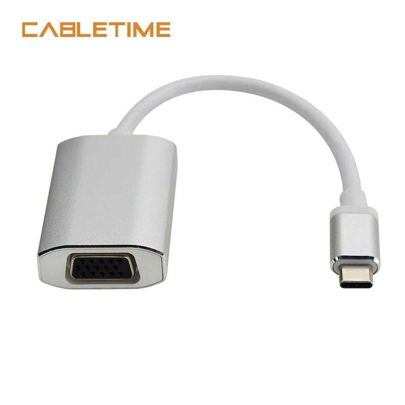 Cabletime USB Type C VGA Adapter Type C Cable to VGA Converter USB C 3.1 Adapter For Chromebook Macbook Pixel Dell Lumia N127 Cabletime USB Type C VGA Adapter Type C Cable to VGA Converter USB C 3.1 Adapter For Chromebook Macbook Pixel Dell Lumia N127