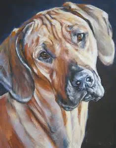

TOP dog art painting-- Rhodesian Ridgeback Dog OIL painting---100% handpainted art -24 " - accept custom dog painting