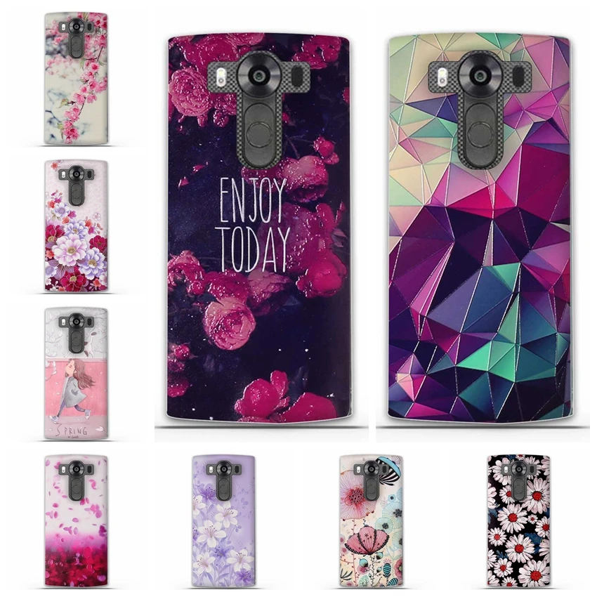 

3D Relief Printed Cute Case For LG V10 Case Silicon Soft TPU Back Cover For LG V10 V 10 F600 H968 Cover Coque for LG V10 Capa