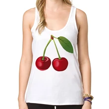 Новое поступление женские топы милая Свободная блузка с принтом вишни Новые забавные крутые футболки