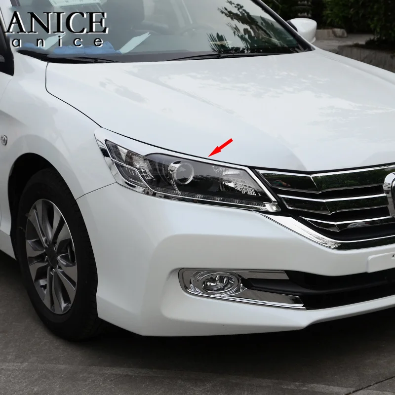 2 шт. Chrome лампы передних фар огни рамка Обложка отделка пригодный для Honda Accord Sedan 4