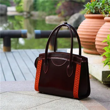 

DIY manual leather lady handbag drawing MINI version paper bag BDQ-42 version