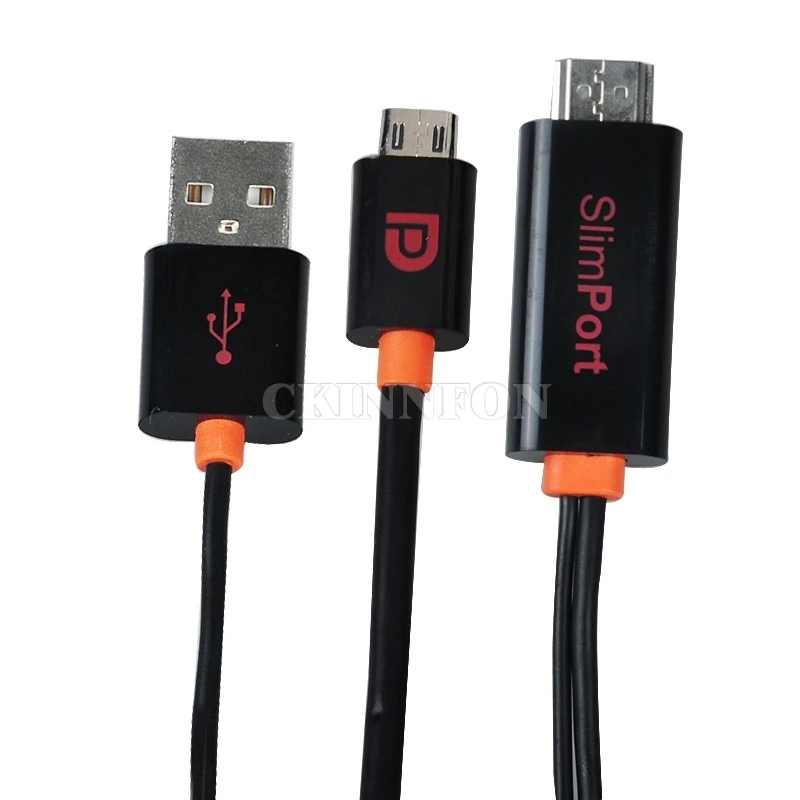 

DHL 20pcs Newest 2M 1080P SlimPort to HDMI Adapter MyDP HDTV DisplayPort Micro USB to HDMI Male