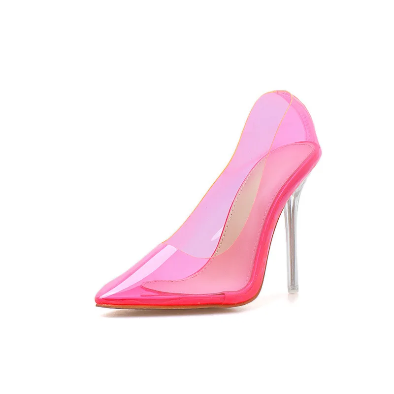 

2019 Women's Pumps Pvc New Pointed Single Shoes Transparent Small Fresh High-heeled Shoes Sandals Candy Color Shoesbly