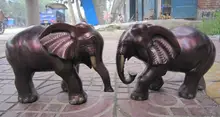 free shipping 12 Chinese Bronze Gilt Animal Lucky Auspicious Elephant Heffalump Pair Statue