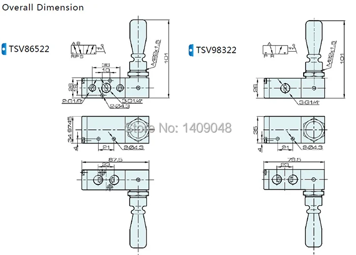 5 способ 2 положения Пневматический воздушный ручной клапан управления TSV86522-M/S порт 1/" 1/8 BSP ручной клапан механический замок пружинный
