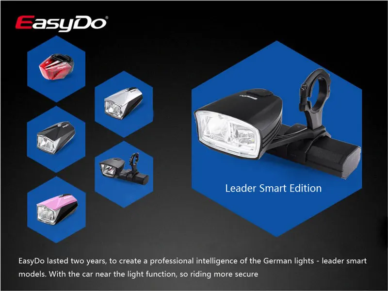 Clearance New EasyDo Intelligent Bicycle Headlight with High/ Low Beam Switch MTB Road Bike USB Rechargeable Front Lamp Cycling Head Light 1