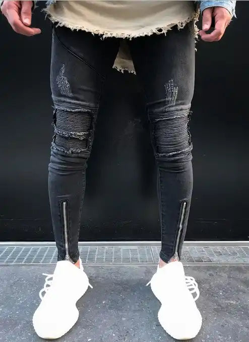 dark biker jeans