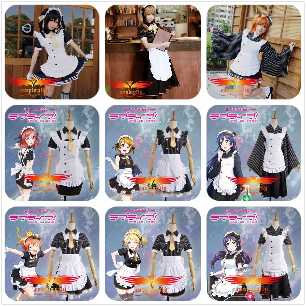 

Love Live Tojo Hoshizora Rin Ayase Eli Umi Maki Minami Kotori Niko Honoka Hanayo September SR Coffee Lolita Maid Cosplay Costume