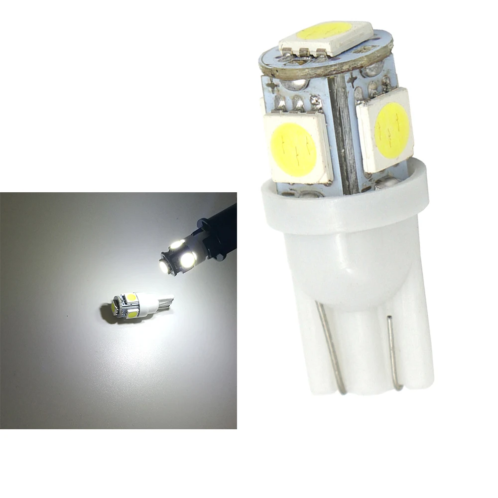 Super Bright Bulbs 10pcs White LED Car Lights DRL DC 12V T10 LED W5W