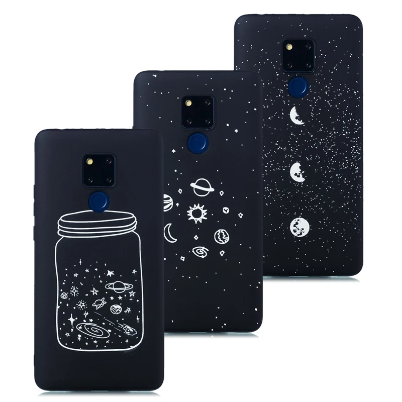 Black Soft Case for Huawei Nova 4 3 3i Cover TPU Protective Painting Funda Honor 8 P8 P9 8X 8C Mate 20 X lite pro 2017 |