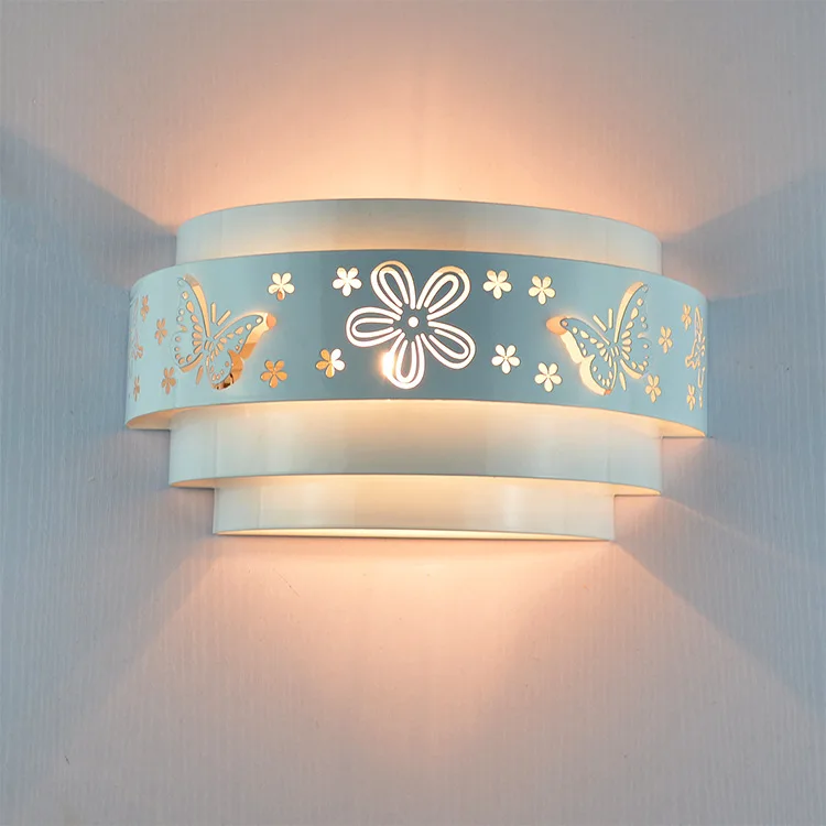 Morden-wall-lamps-Minimalist-butterfly-flower-carved-LED-E27-Wall-light-white-stereoscopic-Iron-cover-mirror