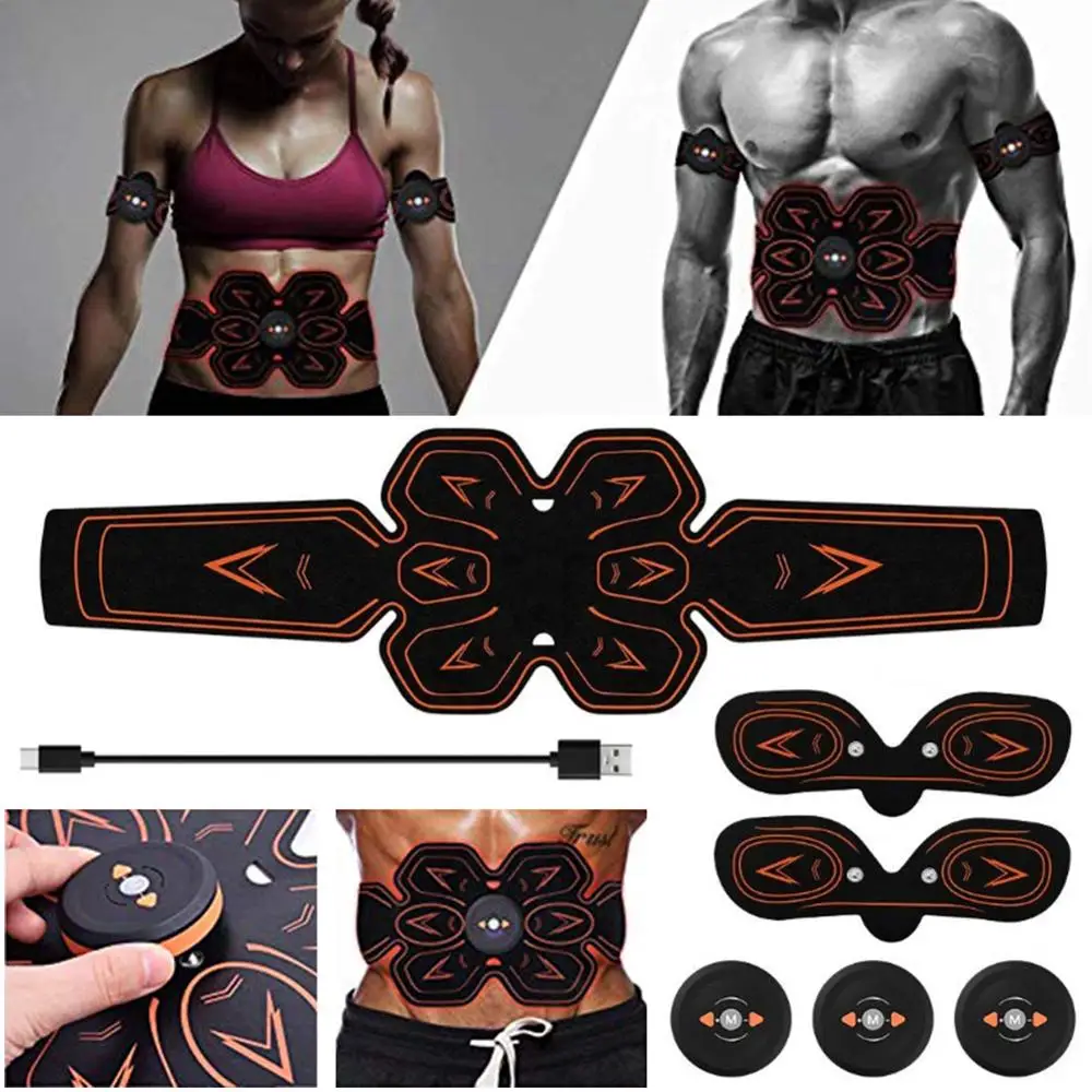 

Body Building USB Portable Smart Abdominal Muscle Stimulator Training Slimming Massager Exerciser Set Fitness Machine Equipment