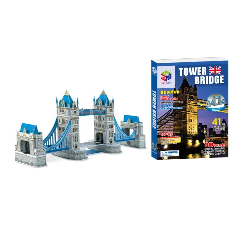 41 cm 3D Puzzles Tower Bridge Building Mode Toys Brain Teaser Learning Educational Games Children Jigsaw Toys for Christmas Gift electric airplane toy rc plane flight mode aircraft for kids outdoor drone sport children early education toys christmas gifts