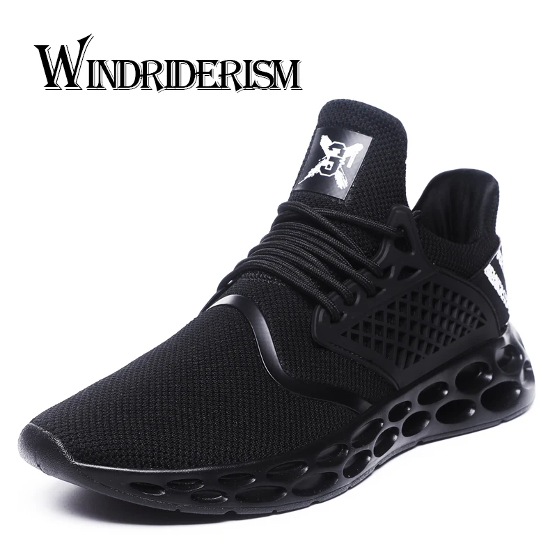 

2019 New Spring Men Lace-Up Motion Casual Shoes Light Breathable Sneakers Hollow Outsole Zapatos Casuales De Los Hombres