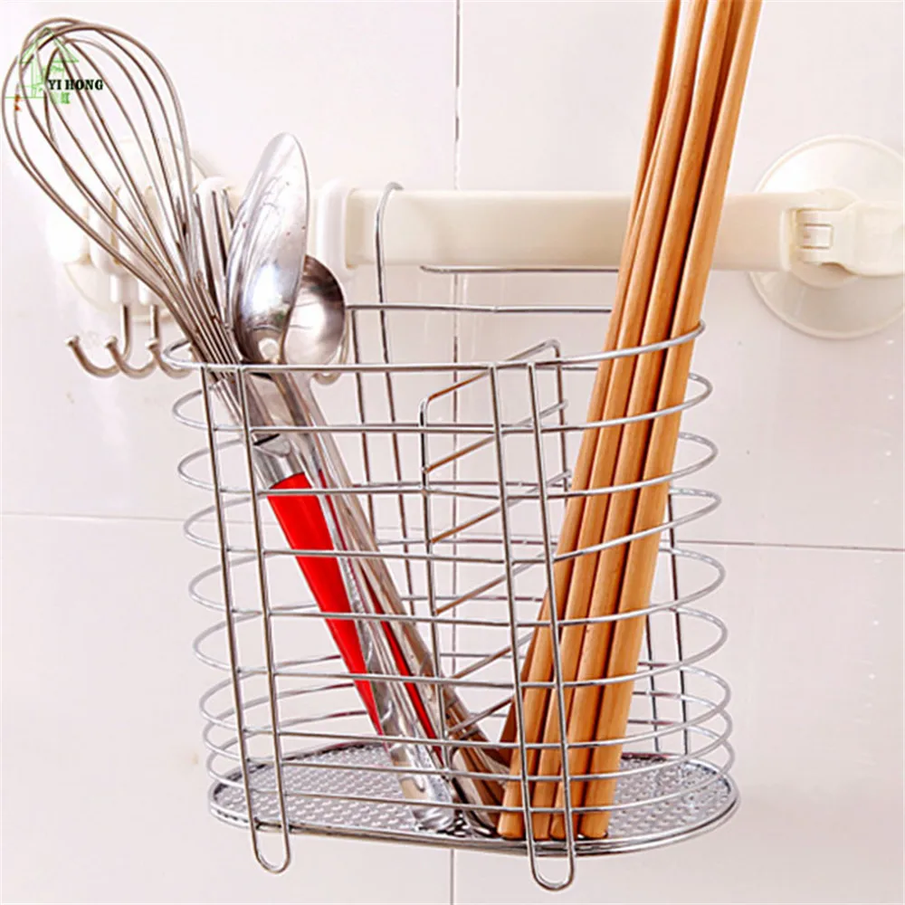 YIHONG Stainless Steel Chopsticks Tube Hanging Chopsticks Cage