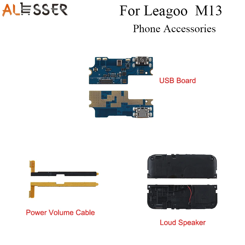 

Alesser For Leagoo M13 USB Charge Board Loud Speaker Assembly Replacement For Leagoo M13 Power Volume Cable Phone Accessories