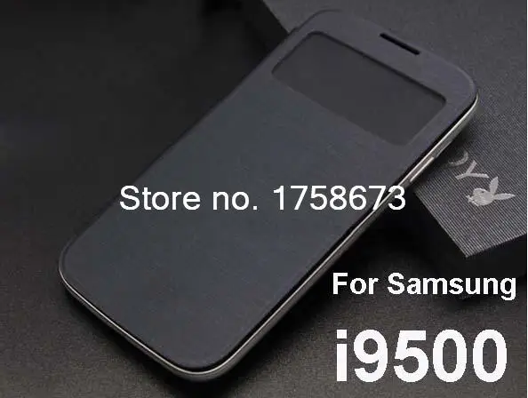 

Smart Flip Case Screen Display view window Cover case For Samsung Galaxy S4 siv i9500 with Battery back Cover black