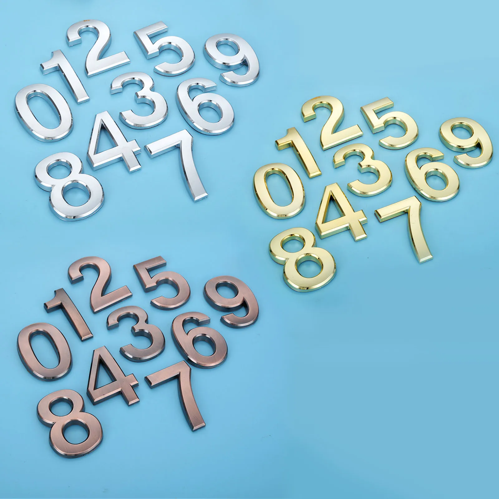 

Plastic Bronze House Number 70mm 0/1/2/3/4/5/6/7/8/9# Plaque Number House Hotel Door Address Digits Sticker Plate Sign