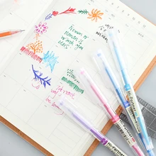 8 шт/партия простой, маленький, Цвет гелевая ручка 0,5 мм Полная игла цветная Студенческая ручка