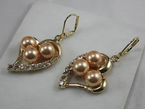 

Latest Round Shell Pearl With Heart-shape Stud Earring ER00052 8mm -Bride jewelry free shipping