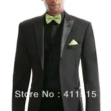 Peak нагрудные черный жених смокинг жениха мужчины в свадьба платье / лучший мужчина костюм / хорошо продаются два пуговица / обычный костюм