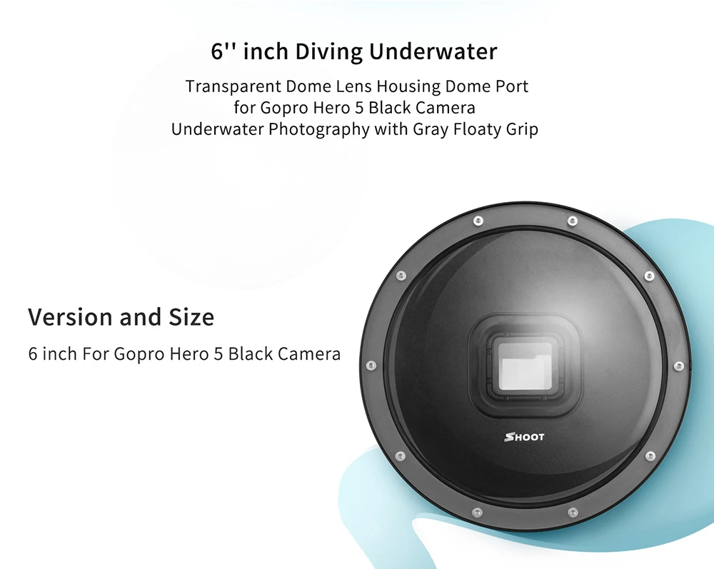 Съёмка подводный купол порт для GoPro Hero 7 6 5 черный с поплавковой рукояткой водонепроницаемый чехол солнцезащитный объектив купол Go Pro 6 5 7 аксессуар