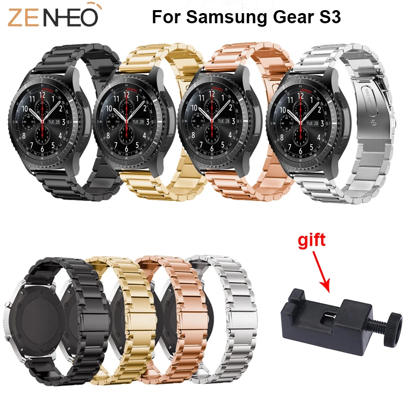 Браслет из нержавеющей стали для Samsung Galaxy watch 46 мм металлический ремешок Gear S3 с