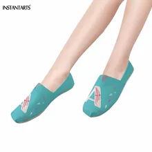 INSTANTARTS Алфавит 26 букв A-Z с принтом для девочек-подростков без застежки, слипоны обувь из материала на основе хлопка Повседневное воздухопроницаемые студенческие модные лоферы на плоской подошве