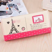 2017 Women s Girls Eiffel Tower Stamp Coin Purse womens wallets Card Case Handbag sac femme