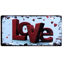 [Mike86] LOVE романтические номерных знаков винтажный подарок крафтовый Паб декор бар металлические знаки D-243 смешанный заказ 30*15 см
