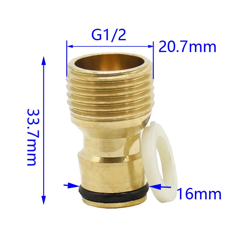 Сад латунь наружная резьба 1/2 дюйма разъем 1/2 дюйма вода мытья автомобиля пистолет медный металлический Резьбовой Адаптер уплотнительное кольцо 1 шт
