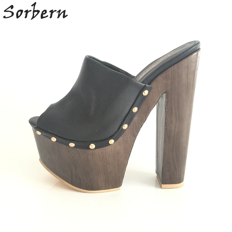 high heel platform clogs